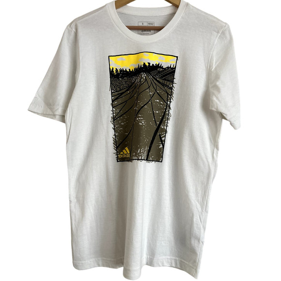 Adidas Men's Small Graphic Tee-Track Illustration-NWT‎ - Picture 1 of 8